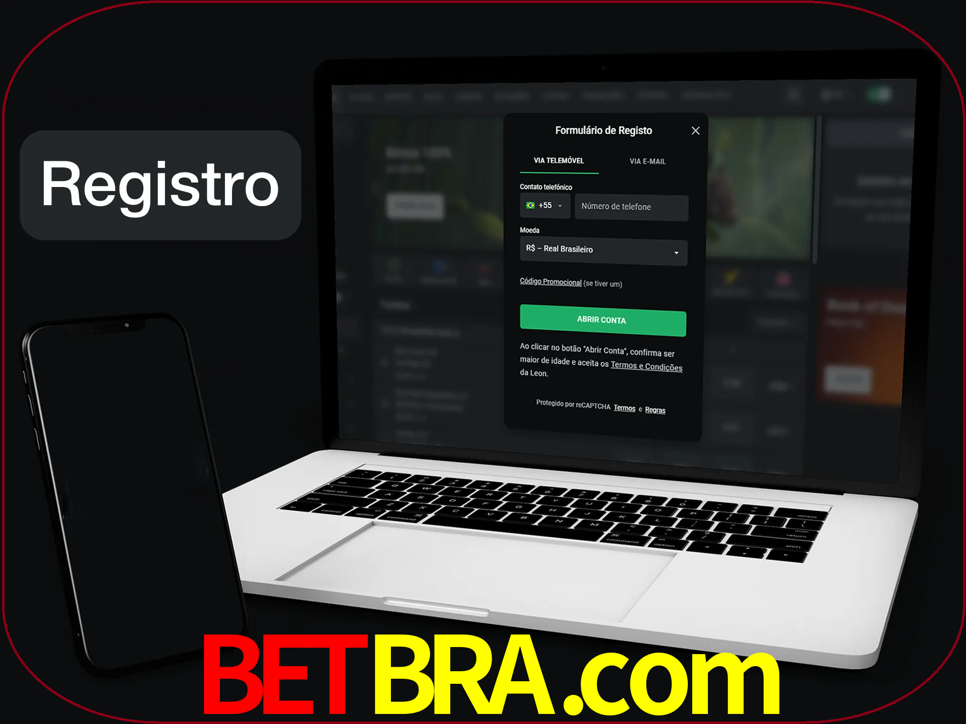 O registro na LeonBet é simples.