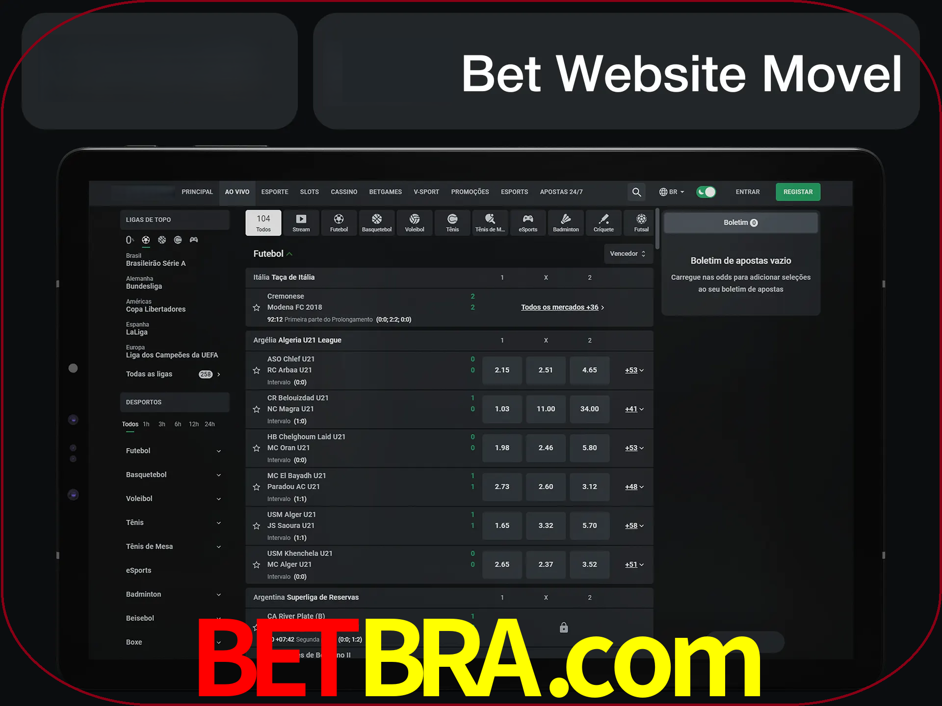 Use nosso website em qualquer dispositivo.
