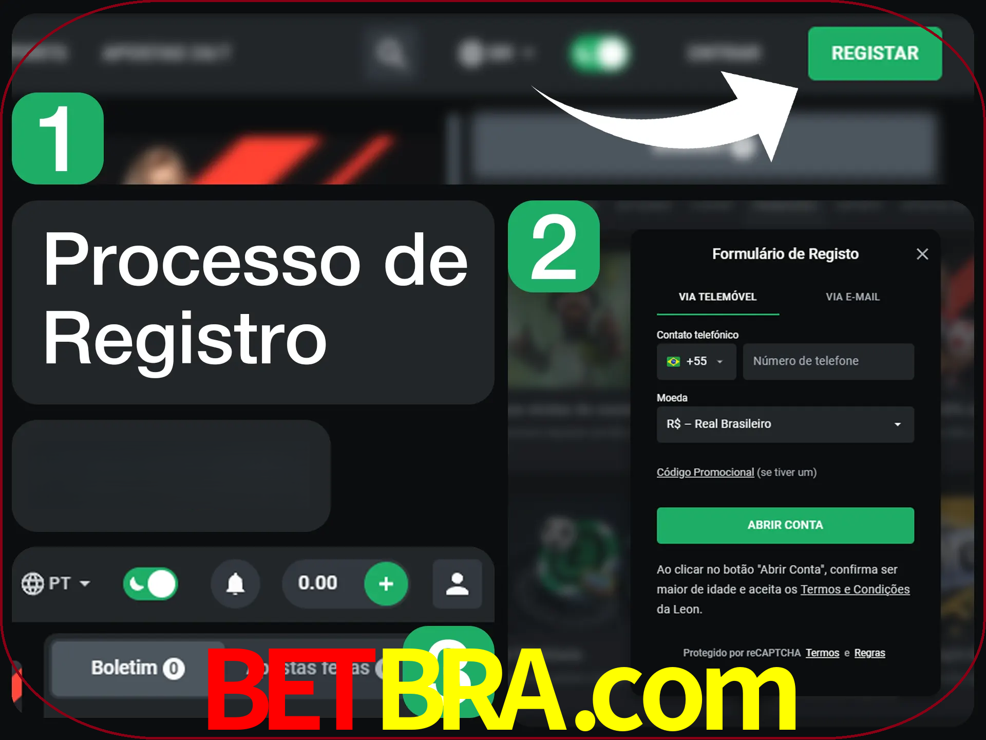 O processo de registro na LeonBet é simples.