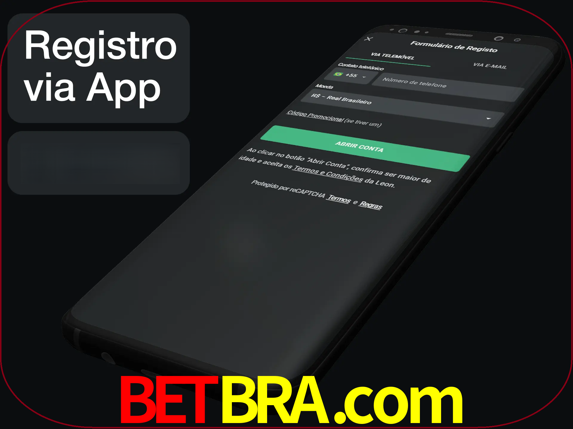 Registre-se quiclly em LeonBet usando o aplicativo.