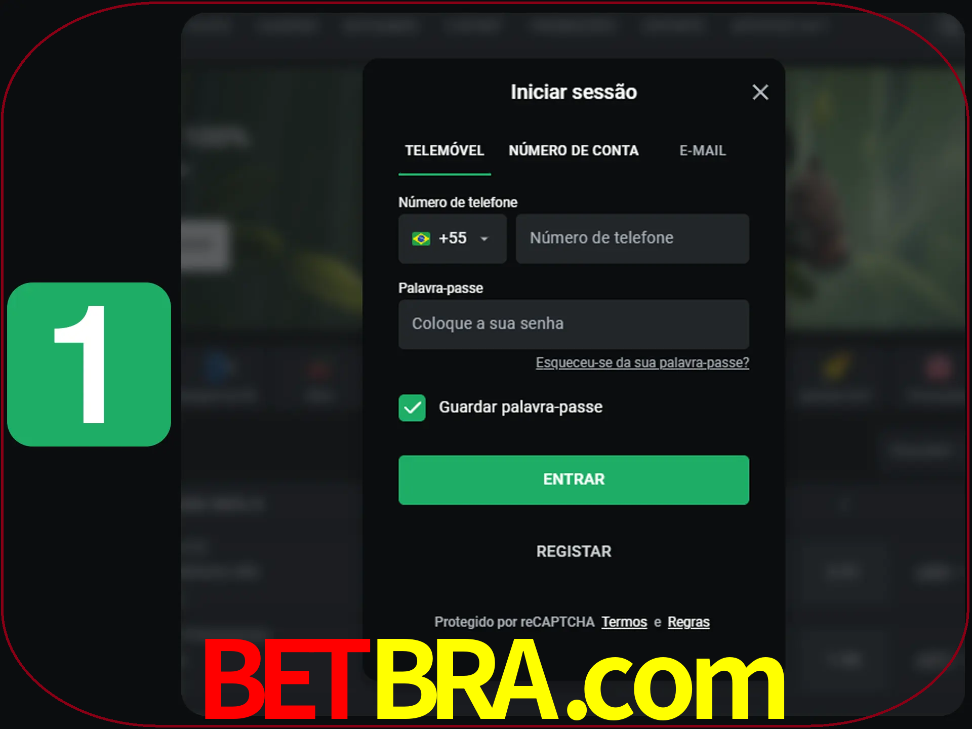 Clique no botão Entrar.